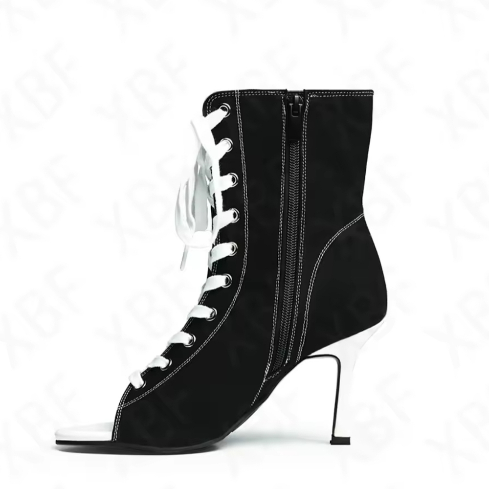 Red Lace-Up Women's Shoes - Picture 9 of 13